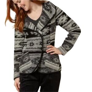 Royal Robbins Blanket Jacquard Wrap Wool Blend Sweater Neutral Women's‎ Sz Large